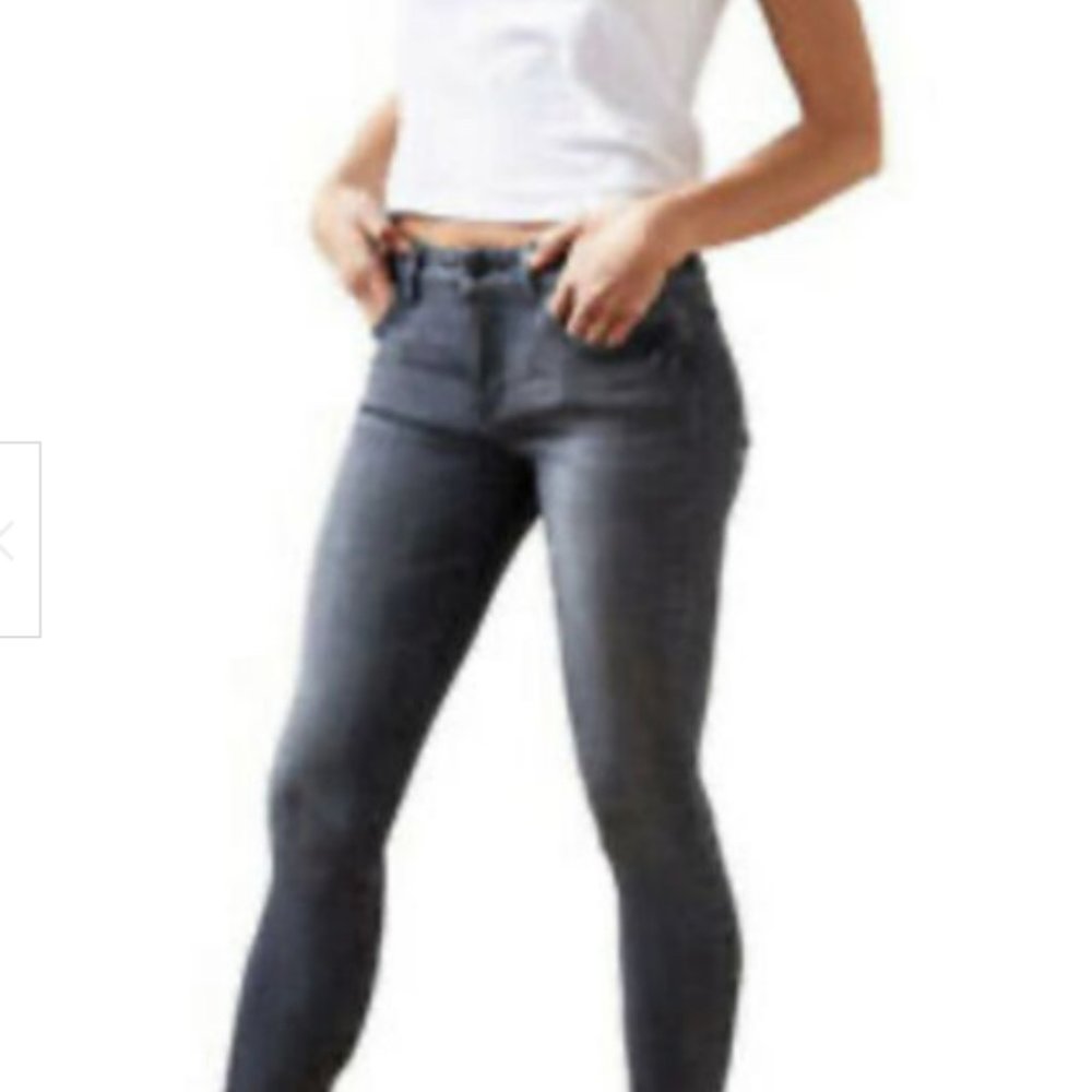 WARP + WEFT JFK New York City Skinny Jeans  Distressed Black Size 28